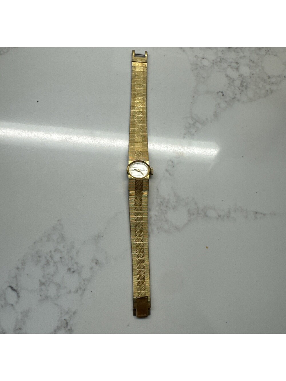 Vintage Seiko Rainbow Watch Woman Manual Wind 18k Gf Works 1104-7020